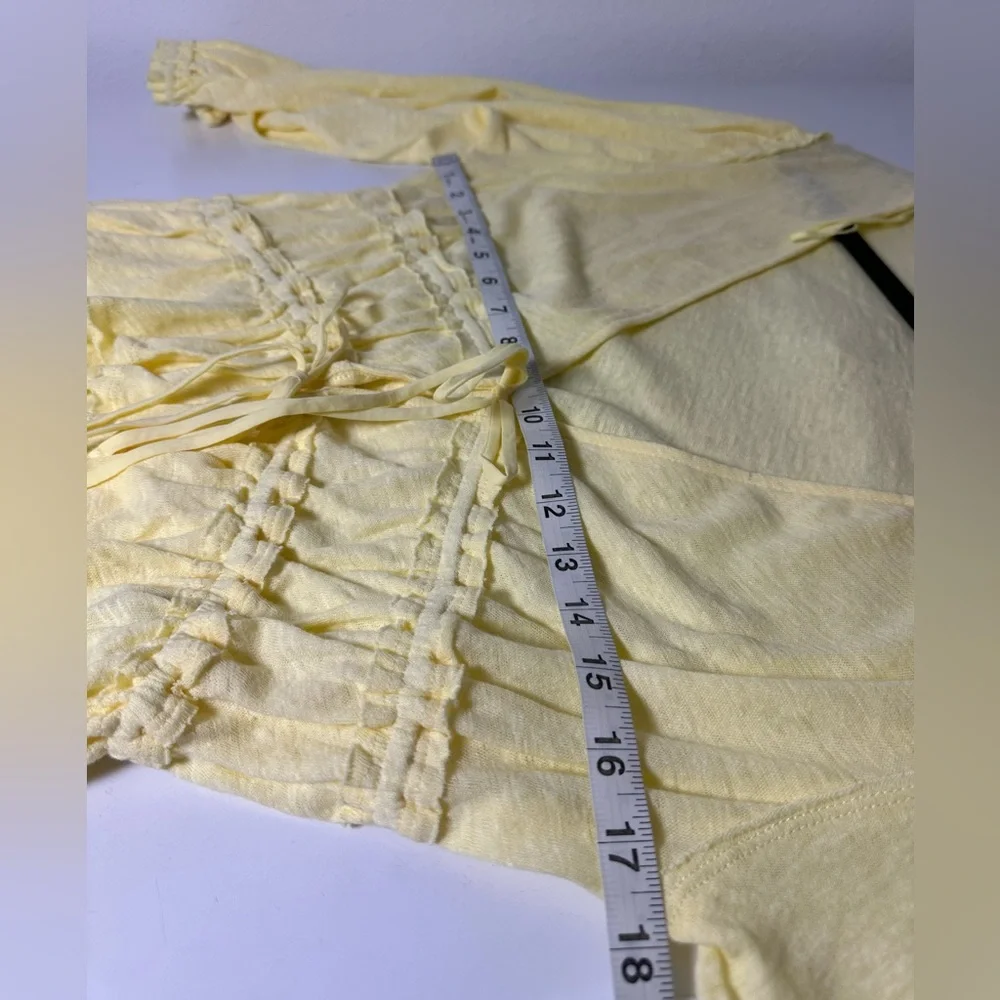 Free People Lets Go Blouse in Summertime Lemonade size Large NWT